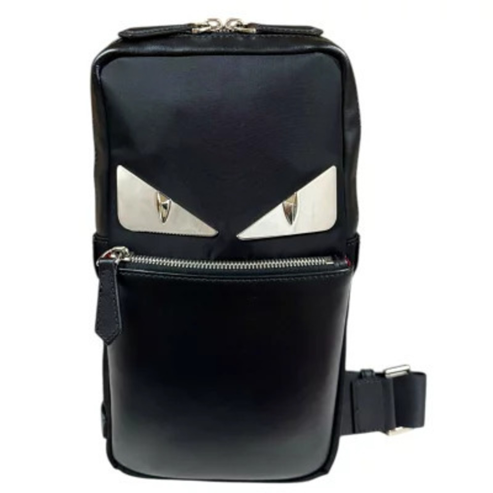 Fendi Bag Bugs Monster Crossbody Body Leather Black